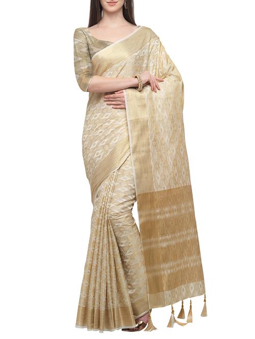 gold zari motif banarasi saree with blouse - 15710452 - Very Small Image - 1