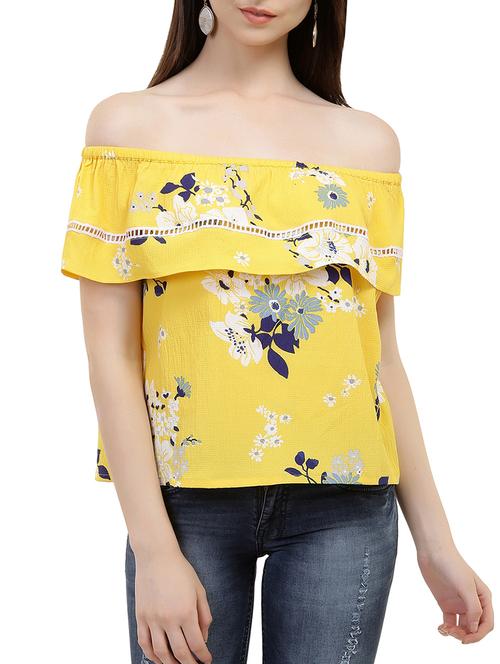 ladder lace off shoulder layered top - 15710655 - Very Small Image - 1