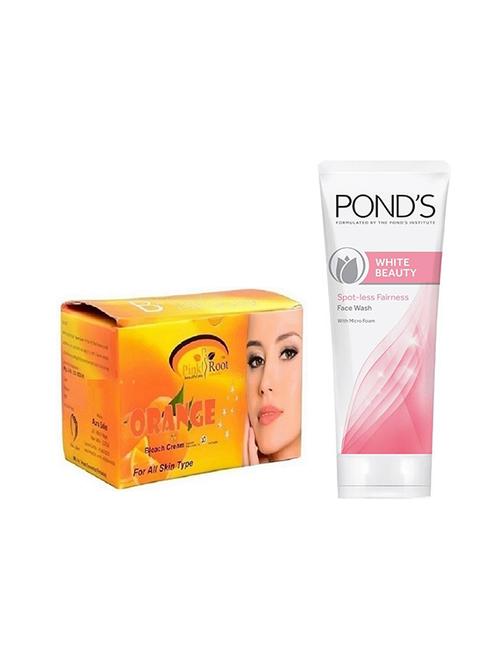 pink root orange bleach cream and pond's white beauty face wash - 15710725 - Very Small Image - 1