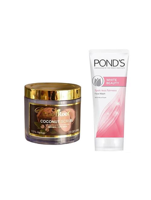 pink root coconut scrub and pond's white beauty facewash - 15710727 - Very Small Image - 1