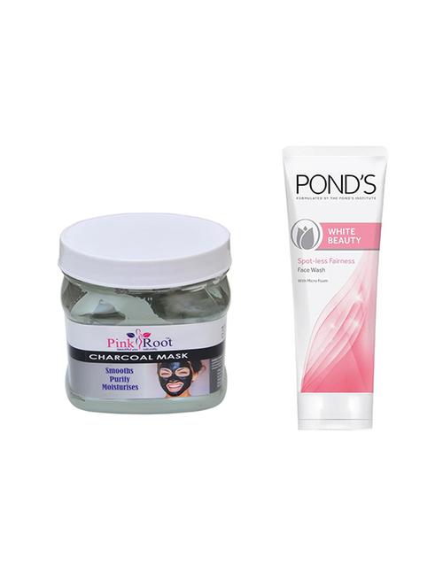 pink root charcoal mask and pond's white beauty facewash - 15710738 - Very Small Image - 1