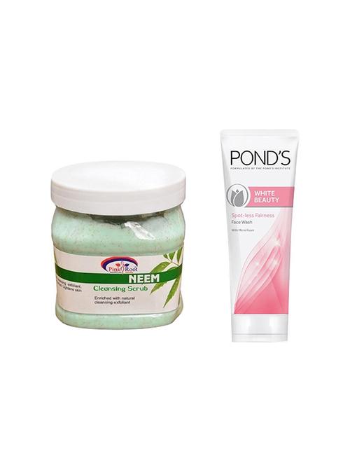pink root neem scrub and pond's white beauty facewash - 15710763 - Very Small Image - 1