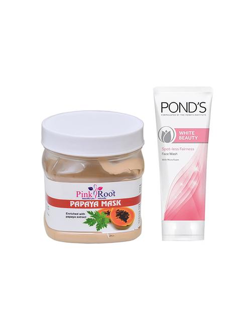 pink root papaya mask and pond's white beauty facewash - 15710767 - Very Small Image - 1