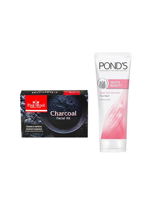 pink root charcoal facial kit and pond's white beauty facewash - 15710776 - Very Small Image - 1
