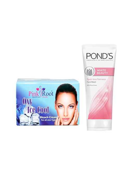pink root oxy ice cool bleach cream and pond's white beauty facewash - 15710787 - Very Small Image - 1