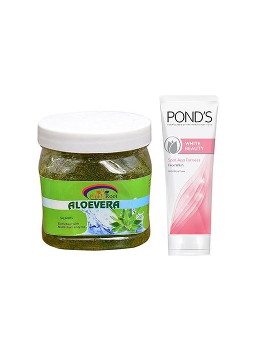 pink root aloe vera scrub and pond's white beauty facewash - 15710797 - Very Small Image - 1