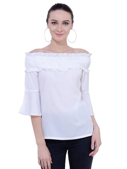 women's ruffle off shoulder top - 15711101 - Very Small Image - 1