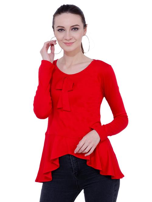 women's asymmetric round neck top - 15711110 - Very Small Image - 1