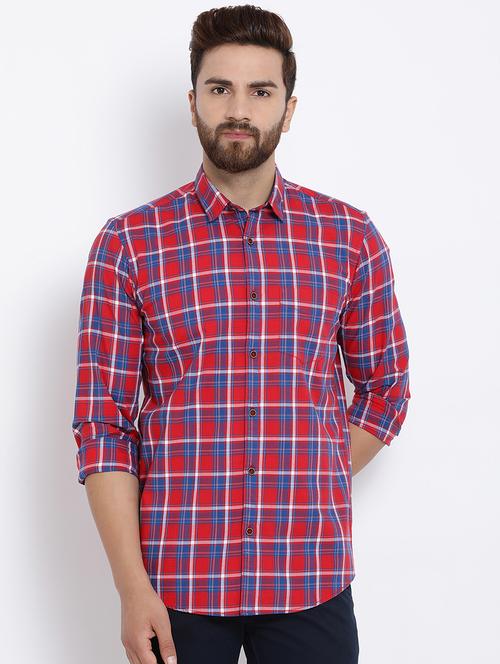red cotton casual shirt - 15713427 - Very Small Image - 1
