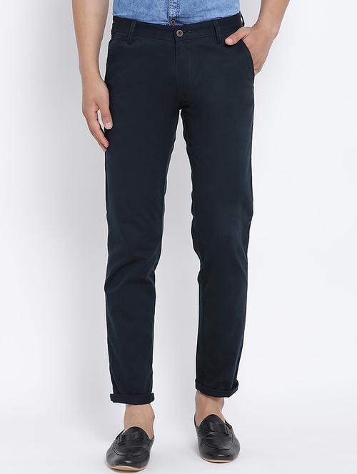 navy blue cotton chinos - 15713457 - Very Small Image - 1