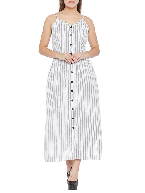 button up striped maxi dress - 15713601 - Very Small Image - 1