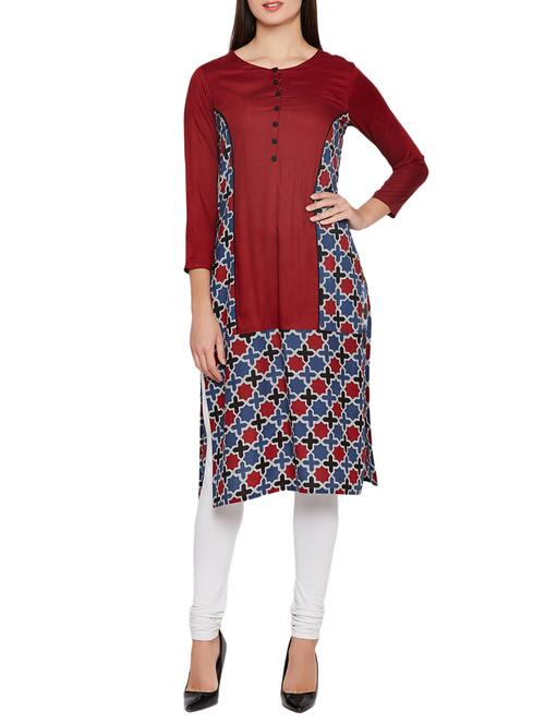 printed straight kurta - 15713861 - Very Small Image - 1