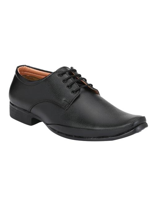 black leatherette lace-up derbys - 15716061 - Very Small Image - 1