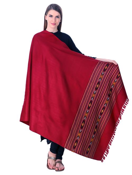 red wool shawl - 15717106 - Very Small Image - 1