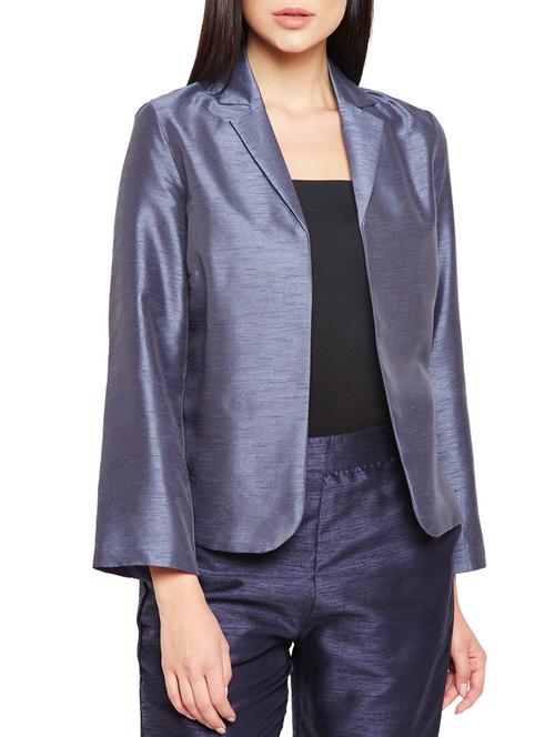 lapel collar solid blazer - 15720146 - Very Small Image - 1