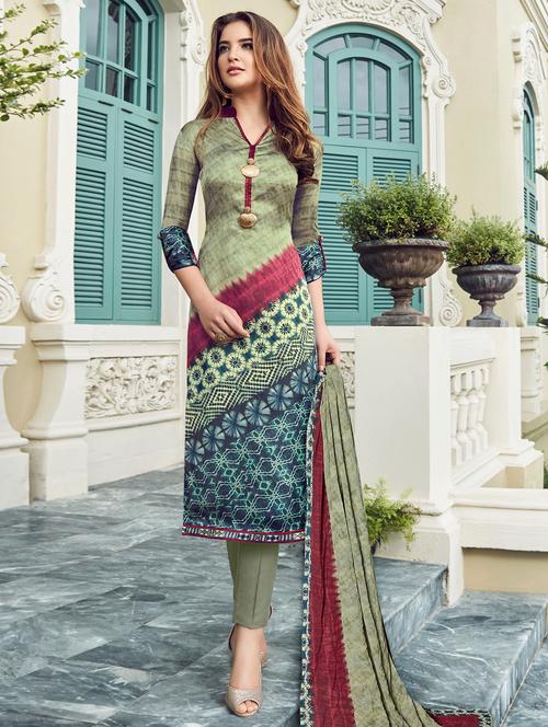 embellished printed straight pant suit - 15720467 - Very Small Image - 1