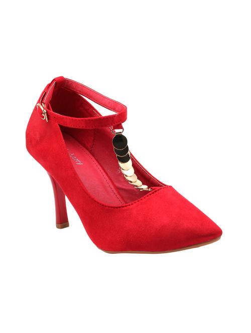 red suede ankle strap sandals - 15720689 - Very Small Image - 1