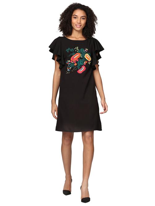 flutter sleeved embroidered dress - 15721023 - Very Small Image - 1