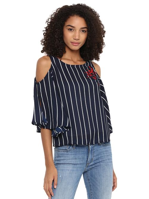 women's straight round neck top - 15721313 - Very Small Image - 1