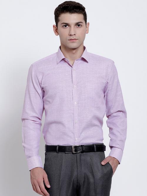 pink linen formal shirt - 15723047 - Very Small Image - 1