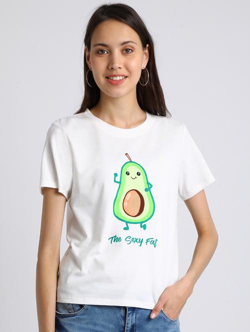 graphic print round neck tee - 15723979 - Very Small Image - 1