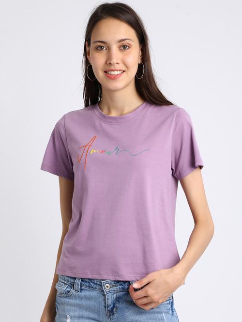 orchid letter print tee - 15723981 - Very Small Image - 1