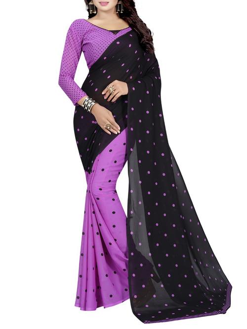 polka dots half & half saree with blouse - 15724562 - Very Small Image - 1