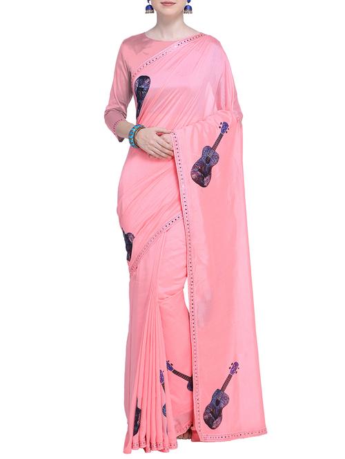 patchwork embellished printed saree - 15724602 - Very Small Image - 1
