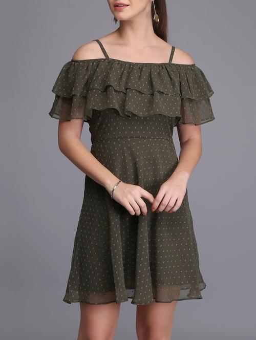 ruffled detail a-line dress - 15726262 - Very Small Image - 1