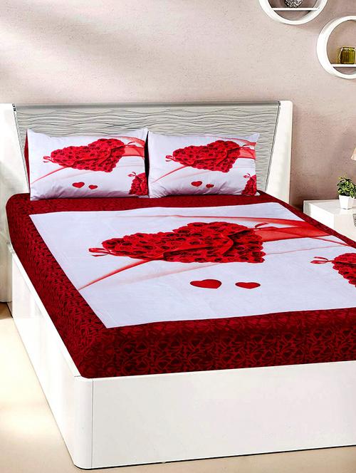 velvet double bedsheet with 2 pillow covers - 15727226 - Very Small Image - 1