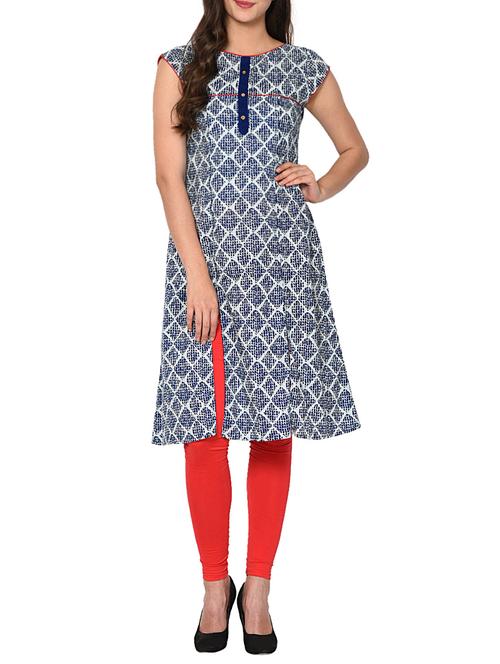 a-line double slit kurta - 15727325 - Very Small Image - 1