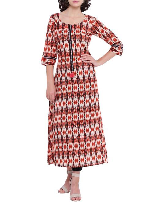 a-line ikat printed kurta - 15727404 - Very Small Image - 1