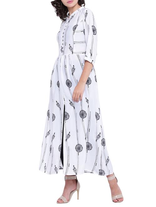 a-line printed slit kurta - 15727420 - Very Small Image - 1