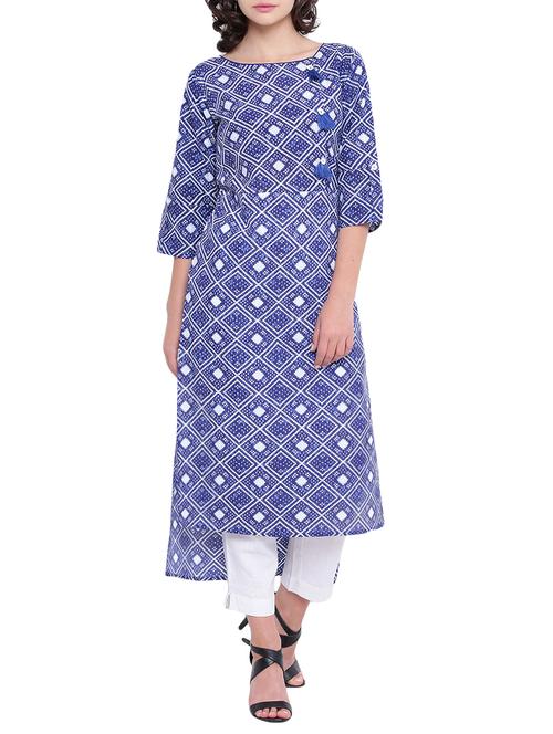high low printed kurta - 15727431 - Very Small Image - 1