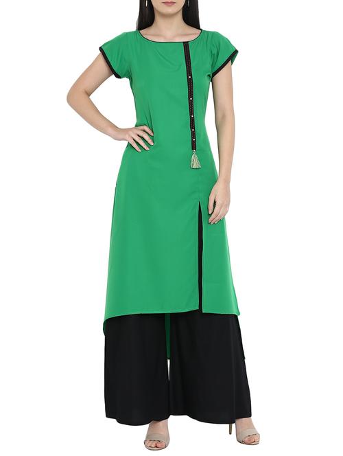 high low solid kurta - 15727462 - Very Small Image - 1