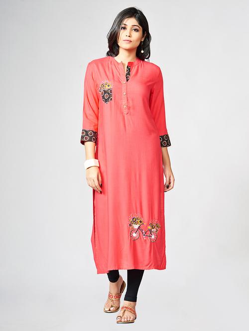 embroidered straight kurta - 15727823 - Very Small Image - 1