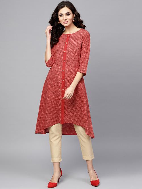 High low printed kurta - 15728191 - Very Small Image - 1