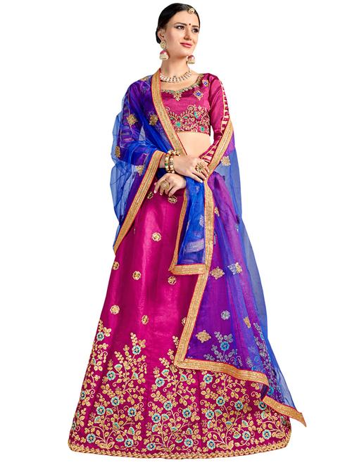 gold embroidered a-line lehenga - 15729432 - Very Small Image - 1