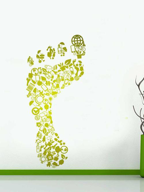 wall decals ' carbon foot print '  wall stickers (pvc vinyl) - 15730246 - Very Small Image - 1