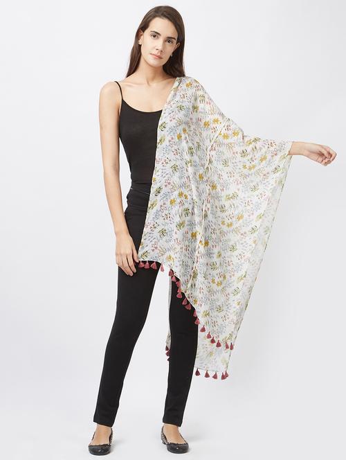 pom-pom lace floral stole - 15731518 - Very Small Image - 1