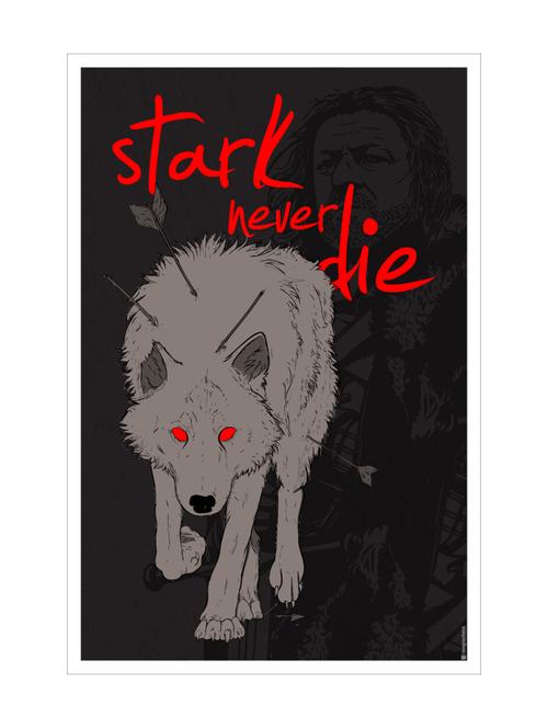 rawpockets"game of thrones - stark never die"wall posters (paperboard,33cmx48cm) - 15731929 - Very Small Image - 1