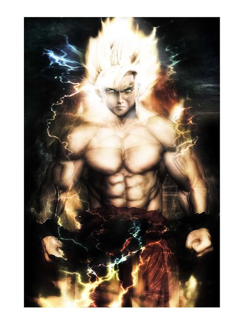 rawpockets"goku fire"wall posters (paperboard,33cmx48cm) - 15731955 - Very Small Image - 1