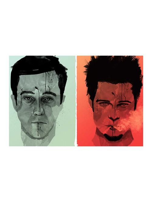 rawpockets"fight club brad pitt combo"wall posters (paperboard,33cmx48cm) - 15732022 - Very Small Image - 1