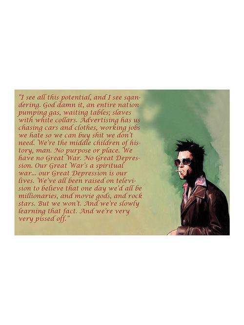rawpockets"fight club brad pit quotes"wall posters (paperboard,33cmx48cm) - 15732614 - Very Small Image - 1