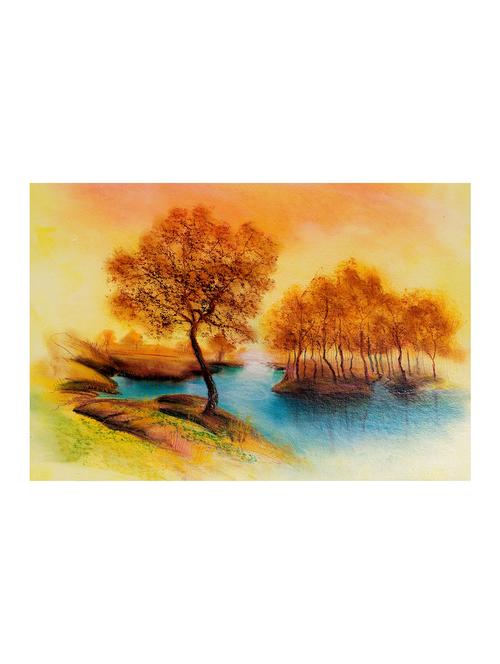 rawpockets"river n tree painting"wall posters (paperboard,33cmx48cm) - 15732802 - Very Small Image - 1
