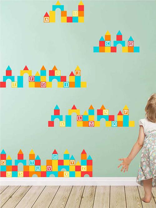 rawpockets wall decals ' albhapets '  wall stickers (pvc vinyl) multicolour - 15733192 - Very Small Image - 1