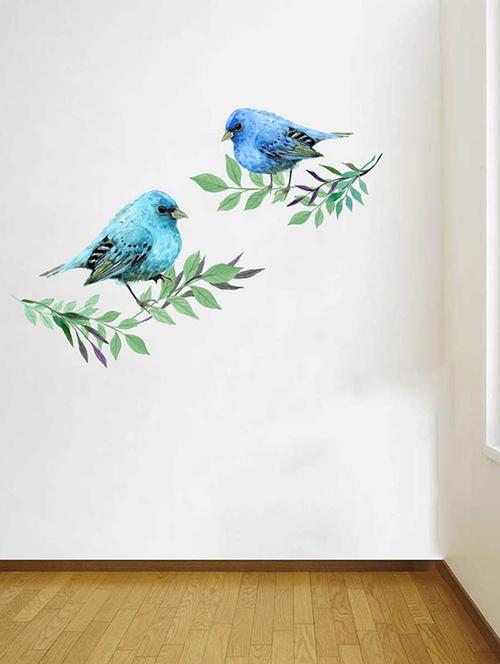 rawpockets wall decals ' lovely birds wall sticker '  wall stickers (pvc vinyl) multicolour - 15733201 - Very Small Image - 1