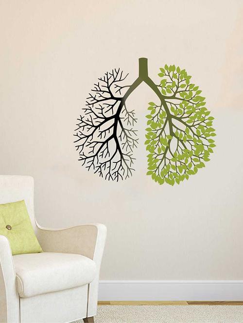 rawpockets wall decals ' green house effect lungs '  wall stickers (pvc vinyl) multicolour - 15733204 - Very Small Image - 1