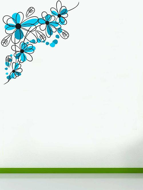 rawpockets wall decals ' border decorative wall sticker '  wall stickers (pvc vinyl) multicolour - 15733218 - Very Small Image - 1