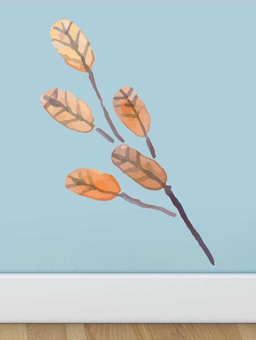 rawpockets wall decals ' orange watercolor leaf wall sticker '  wall stickers (pvc vinyl) multicolour - 15733236 - Very Small Image - 1